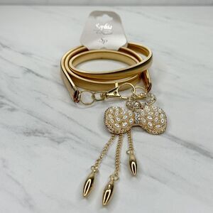 Sophia Collection Faux Pearl Rhinestone Bow Stretch Cinch Belt XS/Small NWT ✨